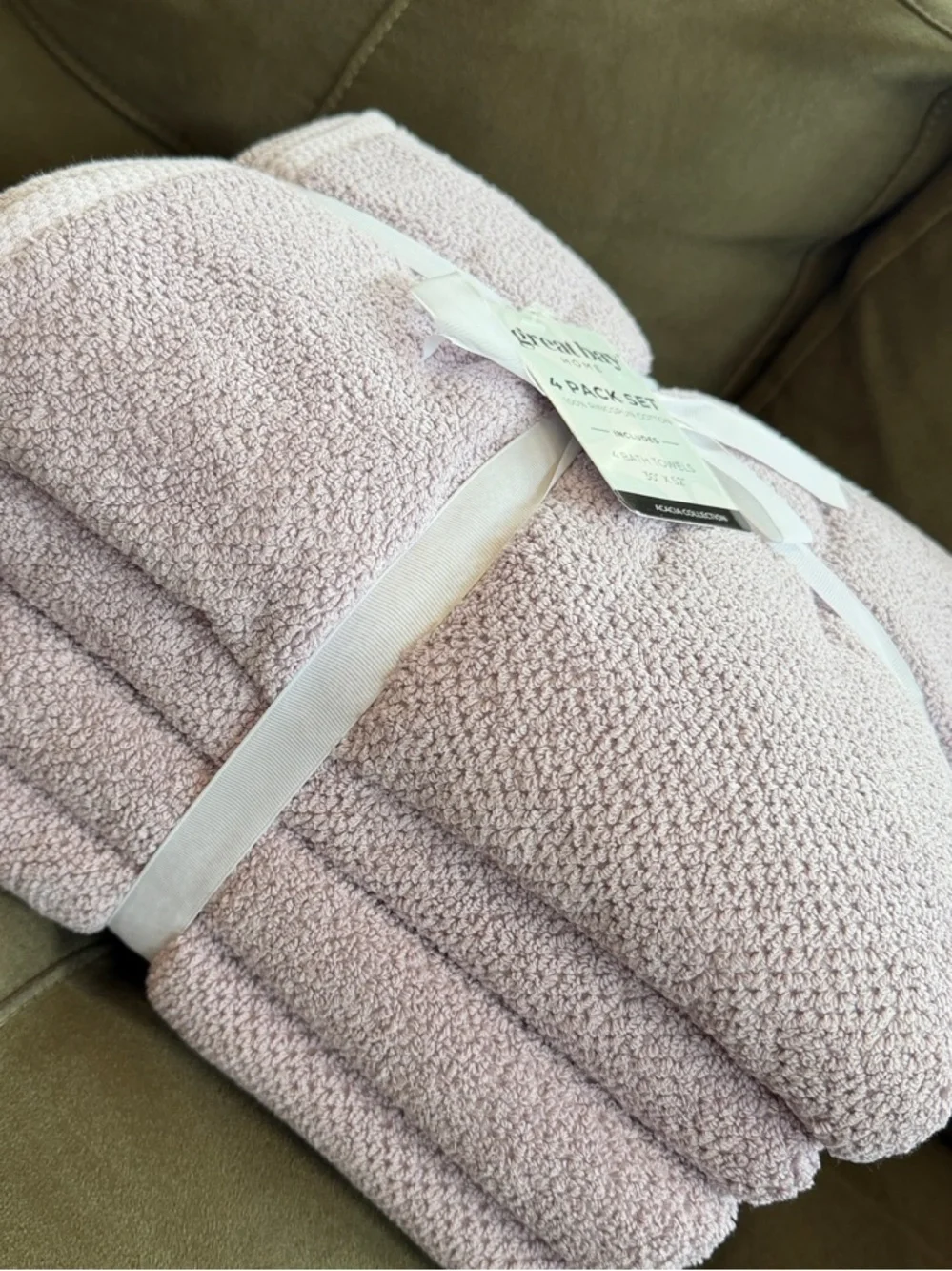 Soft Lilac Terry Bath Towel Set